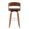 Tabouret Faux Cuir Bois - Alicia Marron