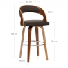 Tabouret Faux Cuir Bois - Alicia Marron