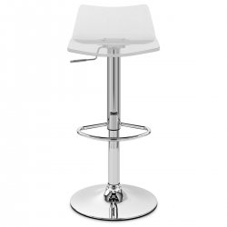 Chaise de Bar Acrylique Chrome - Crystal