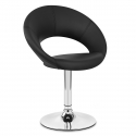 Chaise Faux Cuir Chrome - Clémentine Noir