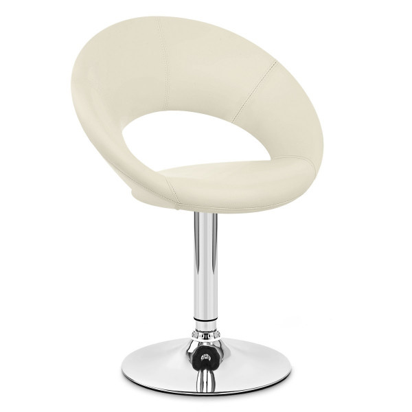 Chaise Faux Cuir Chrome - Clémentine Crème Chaise Faux Cuir Chrome - Clémentine Crème
