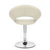Chaise Faux Cuir Chrome - Clémentine Crème
