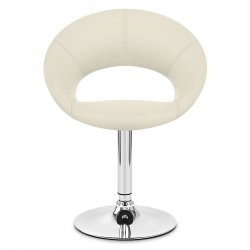 Chaise Faux Cuir Chrome - Clémentine Gris