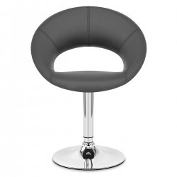 Chaise Faux Cuir Chrome - Clémentine Gris