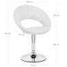 Chaise Faux Cuir Chrome - Clémentine Blanc