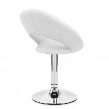 Chaise Faux Cuir Chrome - Clémentine Blanc