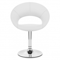 Chaise Faux Cuir Chrome - Clémentine Blanc