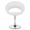 Chaise Faux Cuir Chrome - Clémentine Blanc