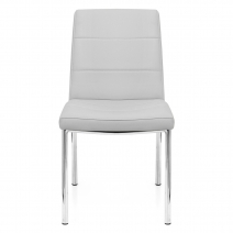Chaise Faux Cuir Chrome - Breakfast Gris