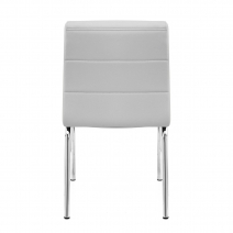 Chaise Faux Cuir Chrome - Breakfast Gris