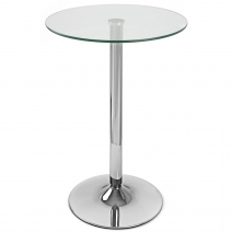 Table de Bar Chrome - Vetro Ronde Verre Transparent