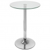 Table de Bar Chrome - Vetro Ronde Verre Transparent