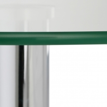 Table de Bar Chrome - Vetro Ronde Verre Transparent