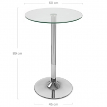 Table de Bar Chrome - Vetro Ronde Verre Transparent