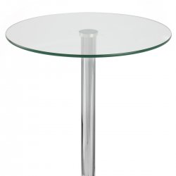 Table de Bar Chrome - Vetro Ronde Verre Transparent