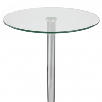 Table de Bar Chrome - Vetro Ronde Verre Transparent