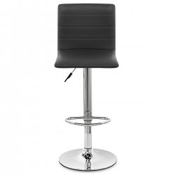 Chaise de Bar Cuir Chrome - Fabio Crème
