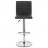 Chaise de Bar Cuir Chrome - Fabio Noir