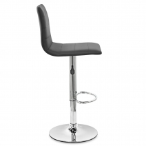 Chaise de Bar Cuir Chrome - Fabio Noir