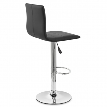 Chaise de Bar Cuir Chrome - Fabio Noir