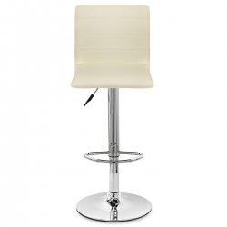 Chaise de Bar Cuir Chrome - Fabio Noir