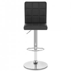 Chaise de Bar Faux Cuir Chrome - Criss Cross