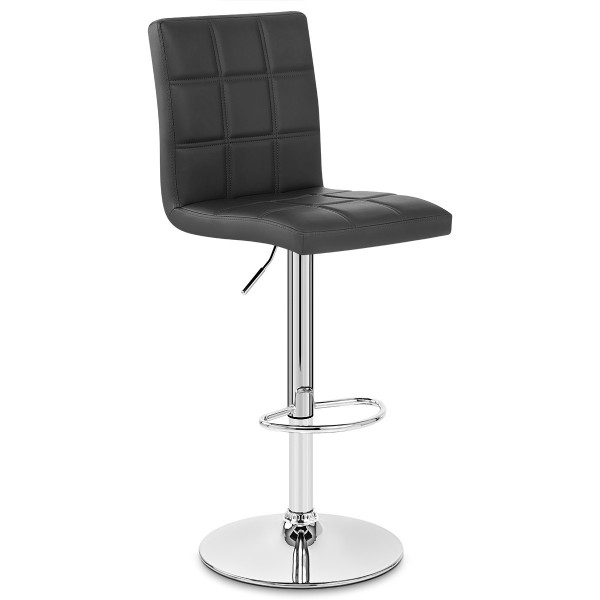 Chaise de Bar Faux Cuir Chrome - Criss Cross