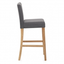 Tabouret de Bar Tissu Bois - Cornell Gris