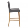 Tabouret de Bar Tissu Bois - Cornell Gris