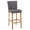 Tabouret de Bar Tissu Bois - Cornell Gris