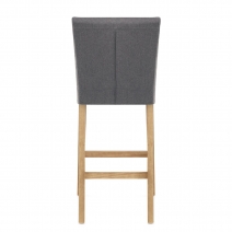 Tabouret de Bar Tissu Bois - Cornell Gris