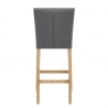 Tabouret de Bar Tissu Bois - Cornell Gris