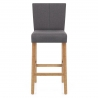 Tabouret de Bar Tissu Bois - Cornell Gris