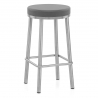 Tabouret Faux Cuir Chrome Brossé - Vision Gris