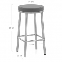 Tabouret Faux Cuir Chrome Brossé - Vision Gris