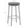Tabouret Faux Cuir Chrome Brossé - Vision Gris