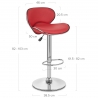 Chaise de Bar Faux Cuir Chrome - Félix Rouge