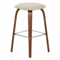 Tabouret de bar Bois Tissu - Stockholm Creme