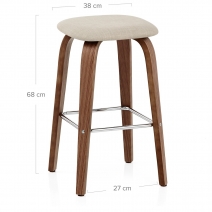 Tabouret de bar Bois Tissu - Stockholm Creme
