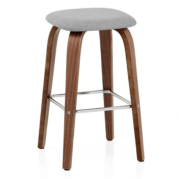 Tabouret de bar Bois Tissu - Stockholm Gris Tabouret de bar Bois Tissu - Stockholm Gris