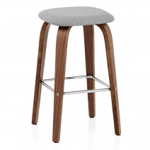 Tabouret de bar Bois Tissu - Stockholm Gris