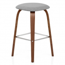 Tabouret de bar Bois Tissu - Stockholm Gris