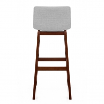 Tabouret de Bar Tissu Bois - Drift Noyer Gris