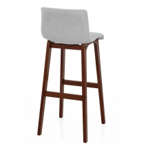 Tabouret de Bar Tissu Bois - Drift Noyer Gris