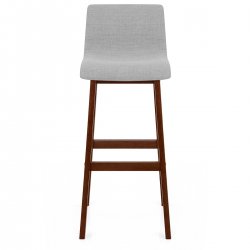 Tabouret de Bar Tissu Bois - Drift Noyer Gris