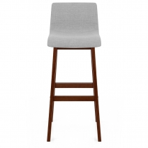 Tabouret de Bar Tissu Bois - Drift Noyer Gris