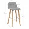 Tabouret Bois Tissu - Hex 