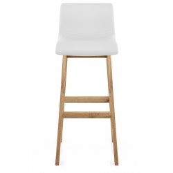 Tabouret de Bar Faux Cuir Bois - Wave Gris