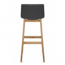 Tabouret de Bar Faux Cuir Bois - Wave Gris