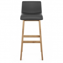 Tabouret de Bar Faux Cuir Bois - Wave Gris